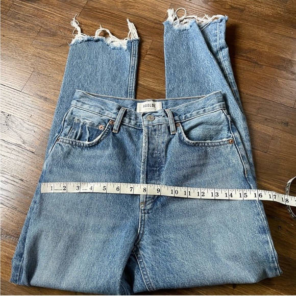 Agolde Riley crop raw hem jeans women’s size 24 - Picture 9 of 10